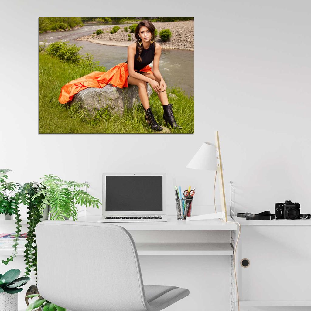 Nina Dobrev Actress Art Wall Art Print Poster