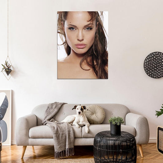 Angelina Jolie Sexy Eyes Lips Portrait Actress Art Wall Art Print Poster