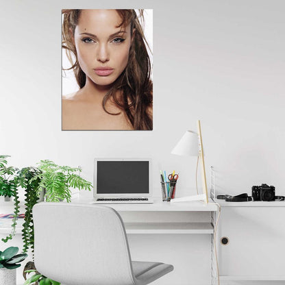 Angelina Jolie Sexy Eyes Lips Portrait Actress Art Wall Art Print Poster