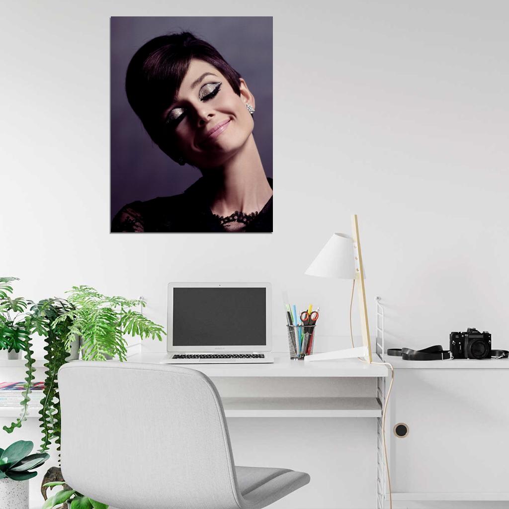 Audrey Hepburn Beauty Portrait Retro Actress Art Wall Art Print Poster