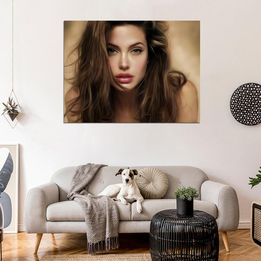 Angelina Jolie Painting Portrait Actress Art Wall Art Print Poster