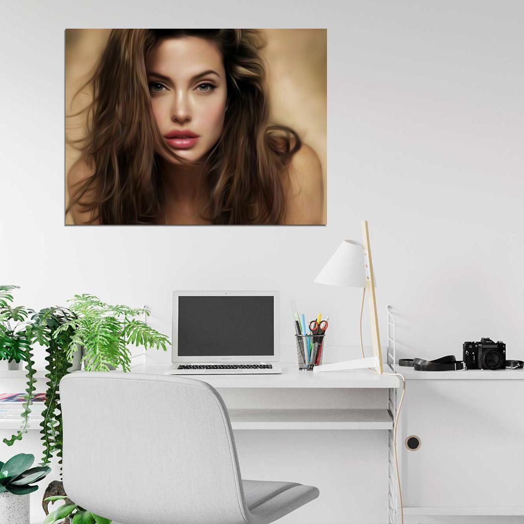 Angelina Jolie Painting Portrait Actress Art Wall Art Print Poster