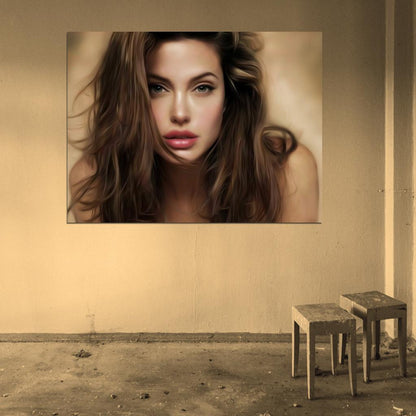 Angelina Jolie Painting Portrait Actress Art Wall Art Print Poster