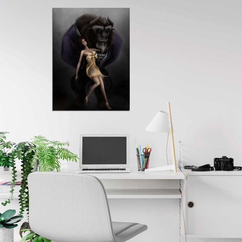 Beauty And The Beast Painting Animation Art Wall Art Print Poster
