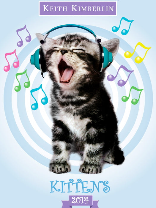 Funny Kitten Headphones Keith Kimberlin Art Wall Art Print Poster