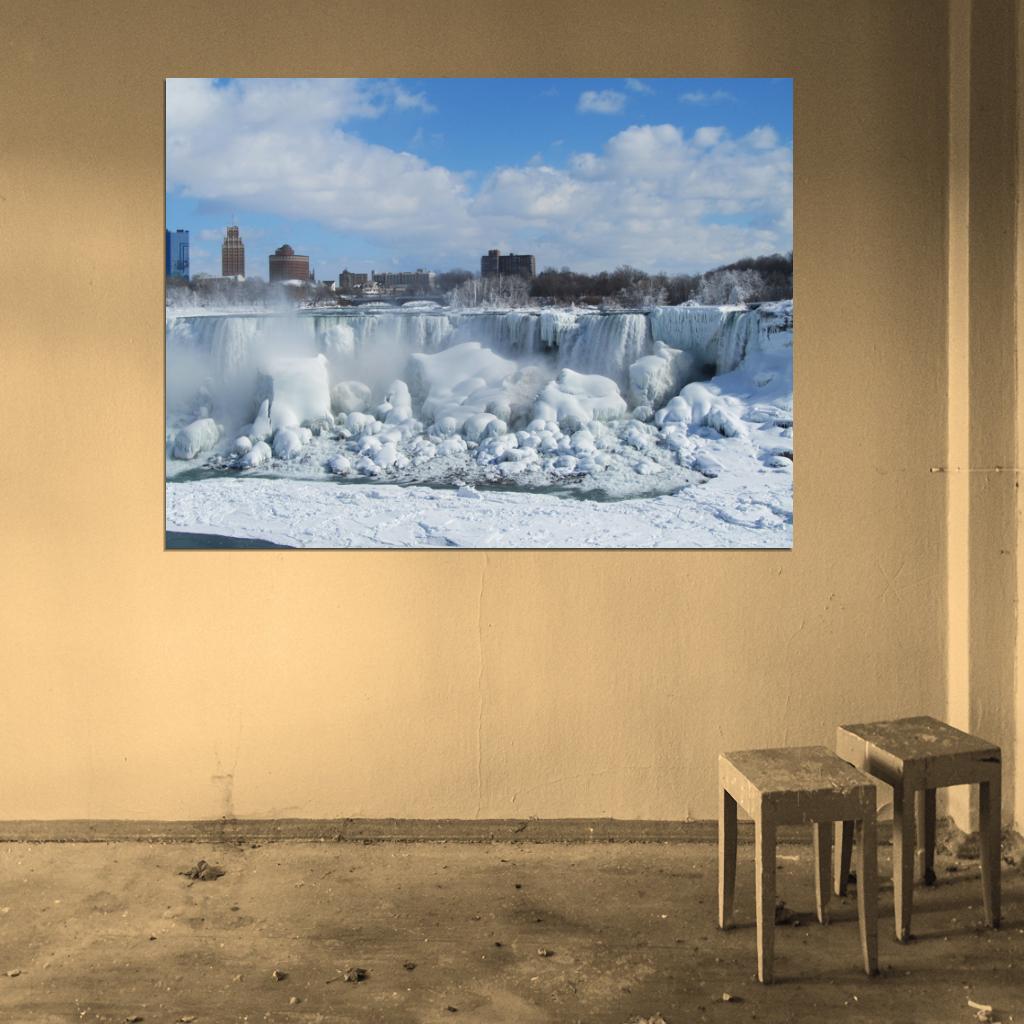 Niagara Falls Frozen Nature Art Wall Art Print Poster