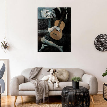 The Old Guitarist Pablo Picasso Painting Art Wall Art Print Poster