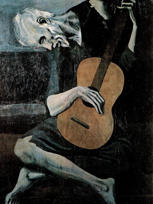 The Old Guitarist Pablo Picasso Painting Art Wall Art Print Poster