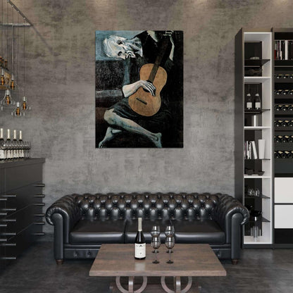 The Old Guitarist Pablo Picasso Painting Art Wall Art Print Poster