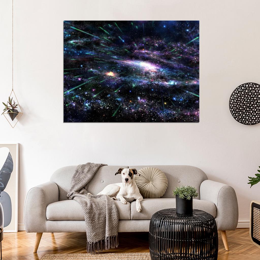 Amazing Space Stars Galaxy Speed Light Nebula Wall Art Print Poster