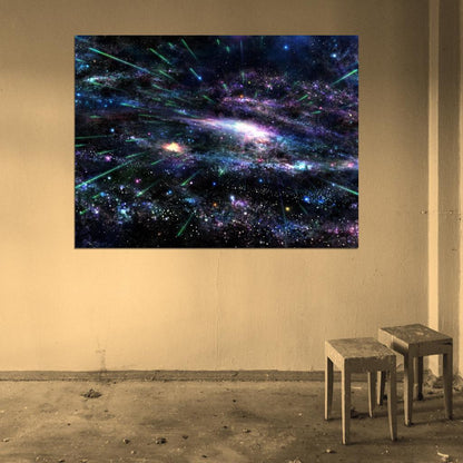 Amazing Space Stars Galaxy Speed Light Nebula Wall Art Print Poster