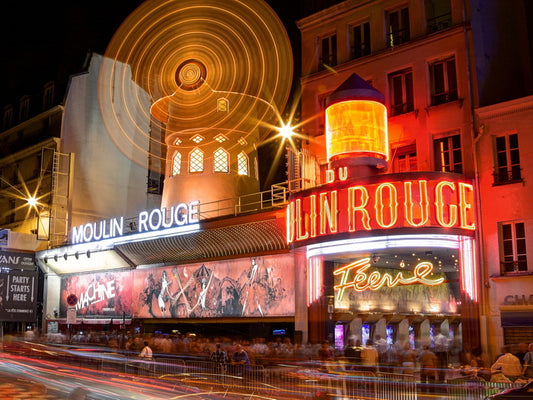 Moulin Rouge Cabaret Paris France Night Lights Wall Art Print Poster