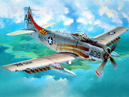 Douglas A-1H Skyraider Air Forces WW2 War Military Wall Art Print Poster