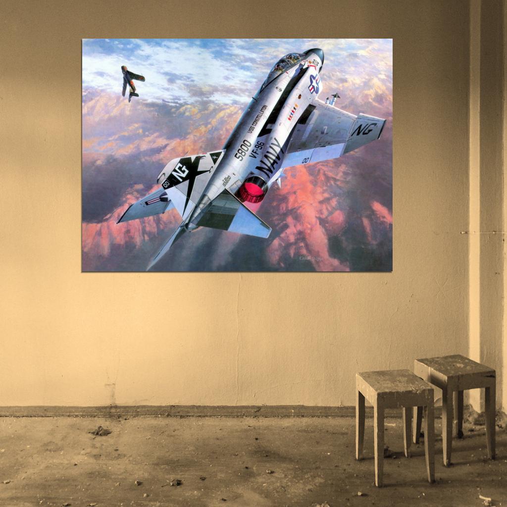 McDonnell Douglas F-4 Phantom II Air Forces Art War Military Wall Art Print Poster