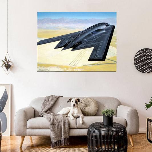 Northrop Grumman B-2 Spirit Stealth Bomber Air Forces Art War Military Wall Art Print Poster