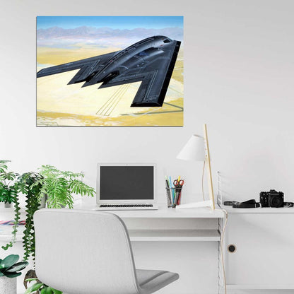Northrop Grumman B-2 Spirit Stealth Bomber Air Forces Art War Military Wall Art Print Poster
