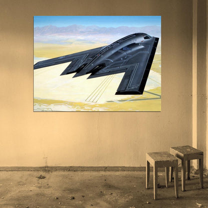 Northrop Grumman B-2 Spirit Stealth Bomber Air Forces Art War Military Wall Art Print Poster