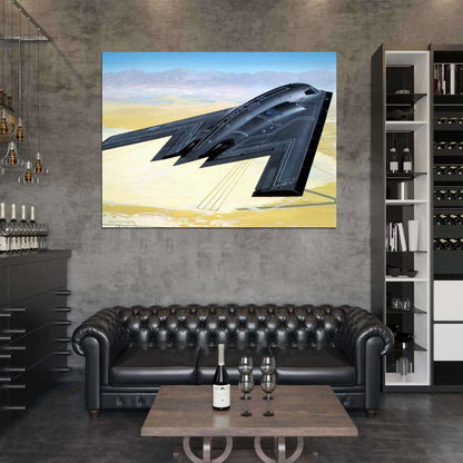 Northrop Grumman B-2 Spirit Stealth Bomber Air Forces Art War Military Wall Art Print Poster