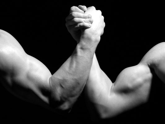 Arm Wrestling Muscles Bodybuilding Workout Sport BW Wall Art Print Poster