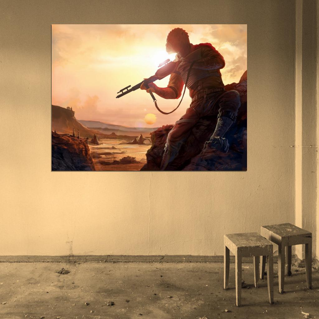 Bossk Trandoshan Bounty Hunter Tatooine Star Wars Art Wall Art Print Poster