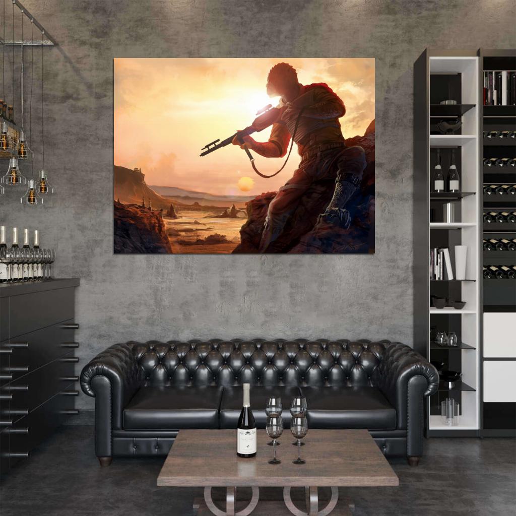 Bossk Trandoshan Bounty Hunter Tatooine Star Wars Art Wall Art Print Poster