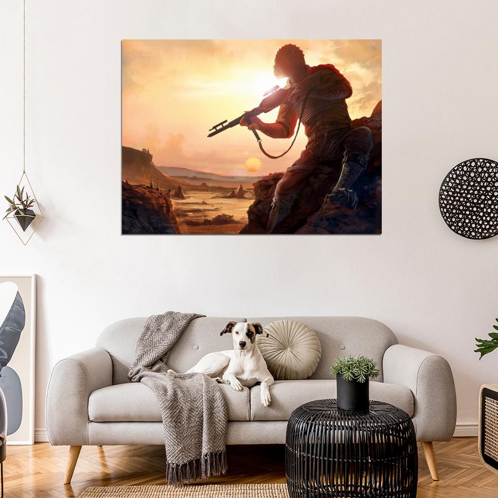 Bossk Trandoshan Bounty Hunter Tatooine Star Wars Art Wall Art Print Poster