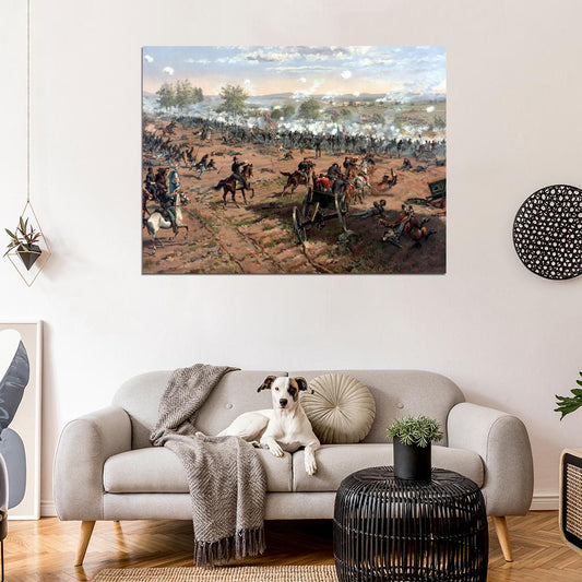 Battle of Gettysburg American Civil War Painting Art Wall Art Print Poster