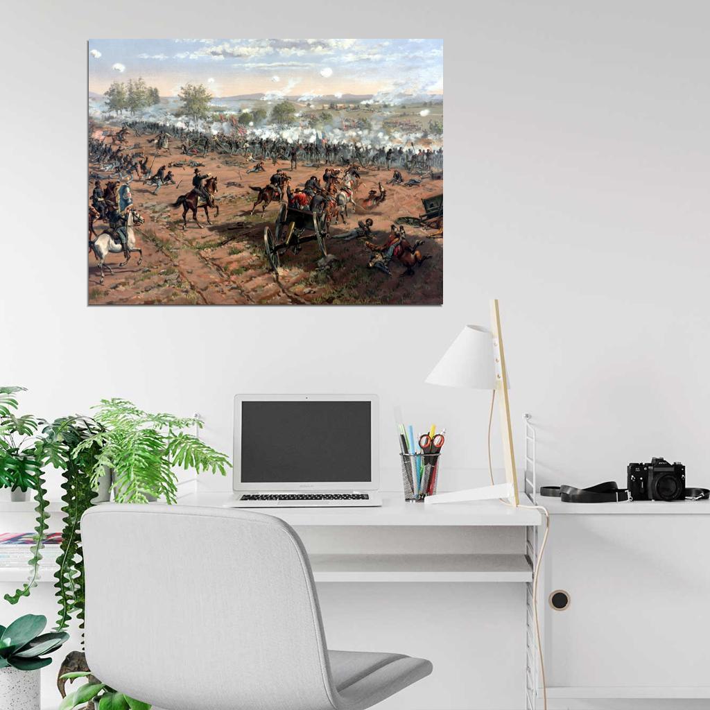 Battle of Gettysburg American Civil War Painting Art Wall Art Print Poster