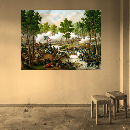 Battle of Spotsylvania American Civil War Painting Art Wall Art Print Poster