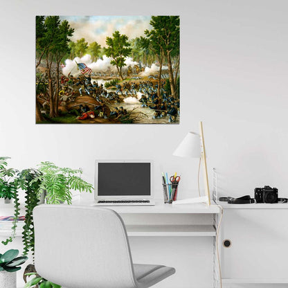 Battle of Spotsylvania American Civil War Painting Art Wall Art Print Poster