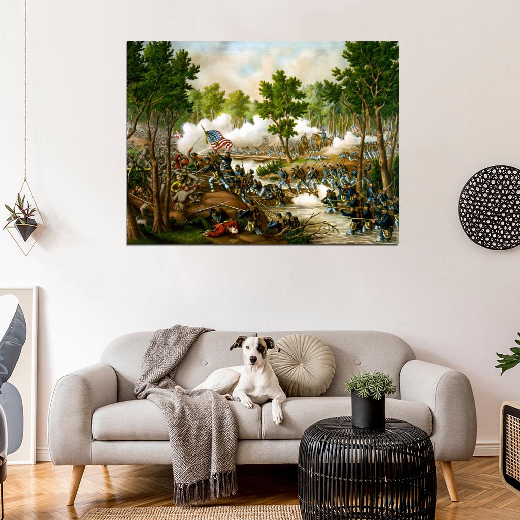 Battle of Spotsylvania American Civil War Painting Art Wall Art Print Poster