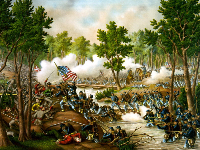 Battle of Spotsylvania American Civil War Painting Art Wall Art Print Poster