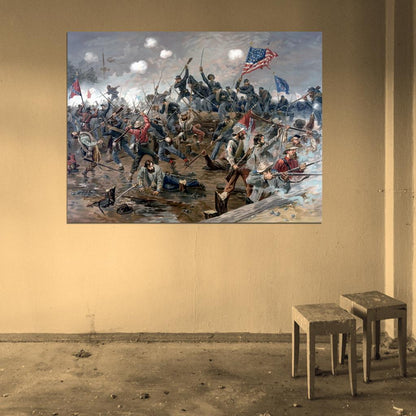 Battle of Spotsylvania American Civil War Painting Artwork Wall Art Print Poster