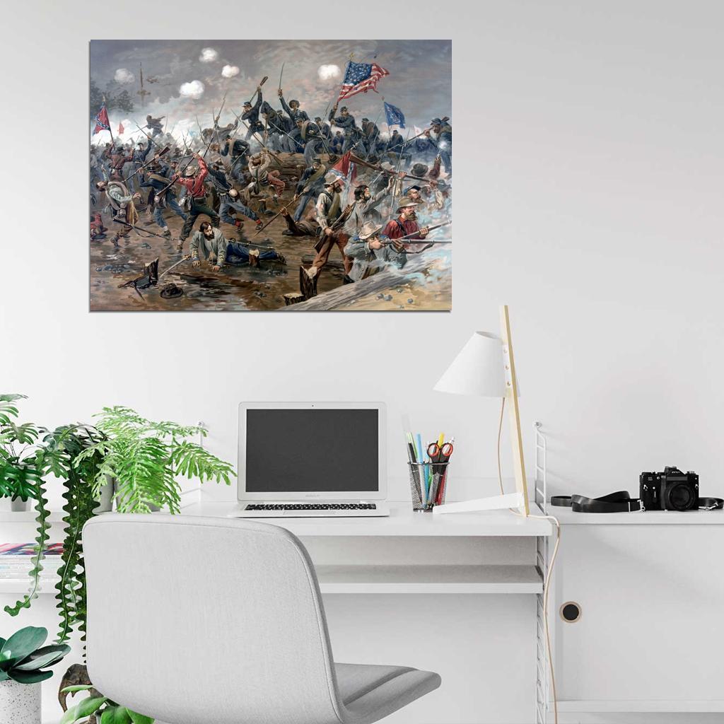 Battle of Spotsylvania American Civil War Painting Artwork Wall Art Print Poster