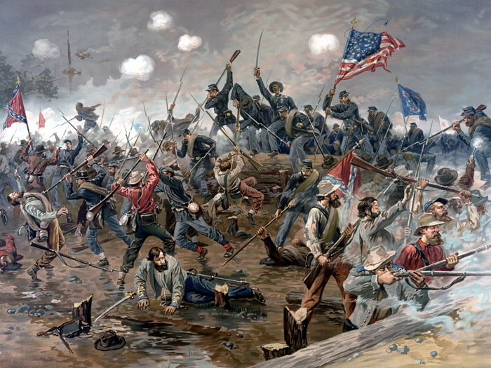 Battle of Spotsylvania American Civil War Painting Artwork Wall Art Print Poster