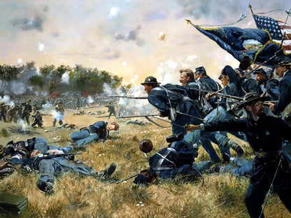 American Civil War Soldiers Battle Fight Painting Art Wall Art Print Poster