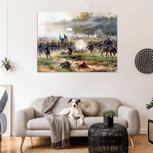 Battle of Antietam American Civil War Soldiers Painting Art Wall Art Print Poster