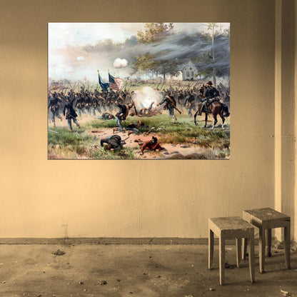 Battle of Antietam American Civil War Soldiers Painting Art Wall Art Print Poster
