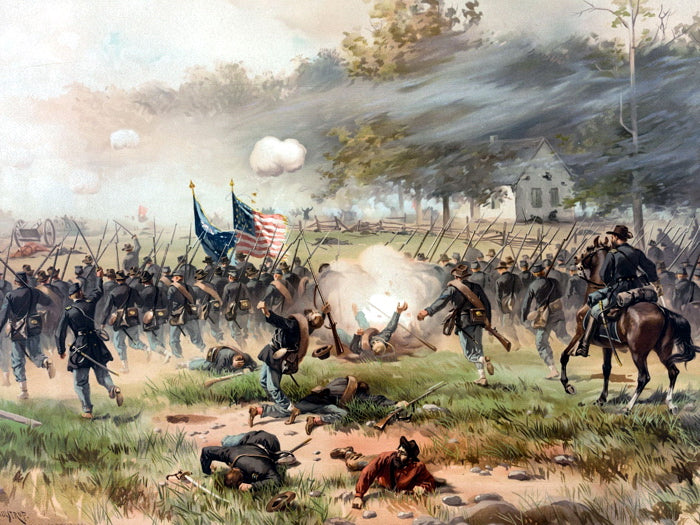 Battle of Antietam American Civil War Soldiers Painting Art Wall Art Print Poster