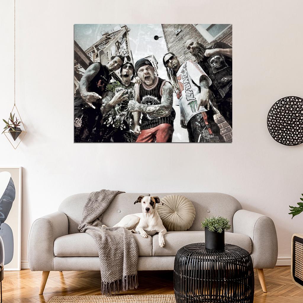 Five Finger Death Punch FFDP 5FDP Art Groove Metal Rock Band Music Wall Art Print Poster
