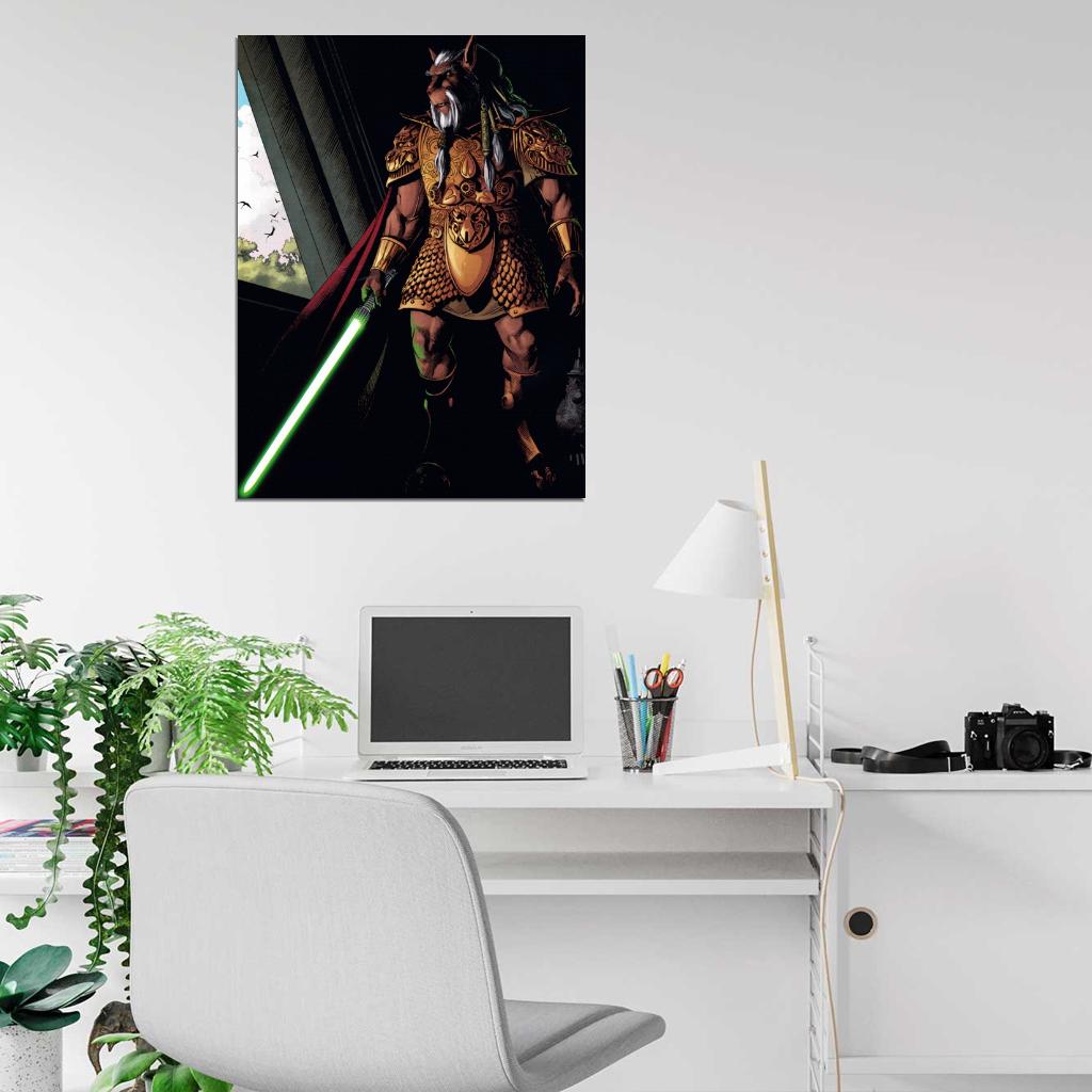 Kai Hudorra Bothan Jedi Master Star Wars Art Lightsaber Wall Art Print Poster