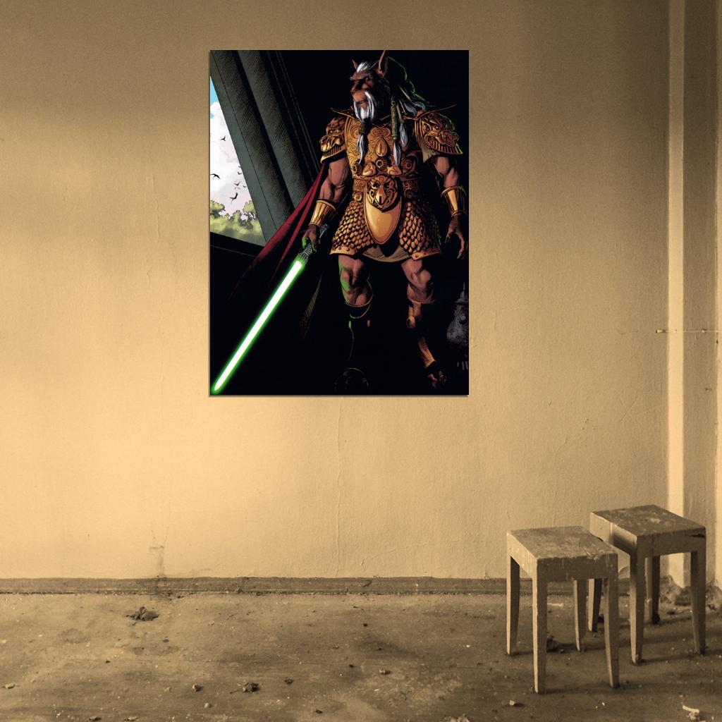 Kai Hudorra Bothan Jedi Master Star Wars Art Lightsaber Wall Art Print Poster