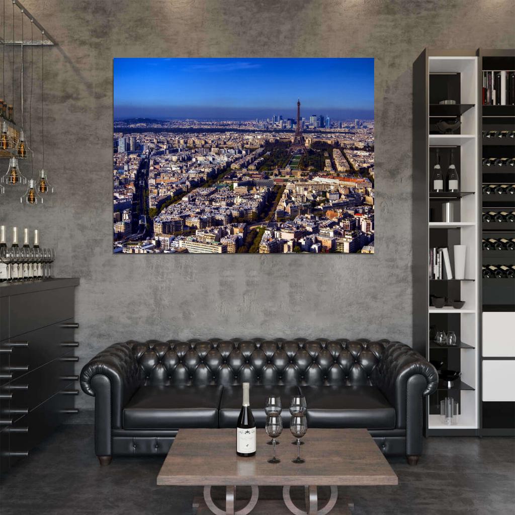Paris France Skyline City Landscape Eiffel Tower Wall Art Print Poster