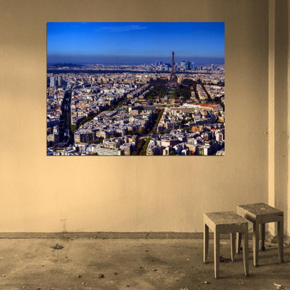 Paris France Skyline City Landscape Eiffel Tower Wall Art Print Poster