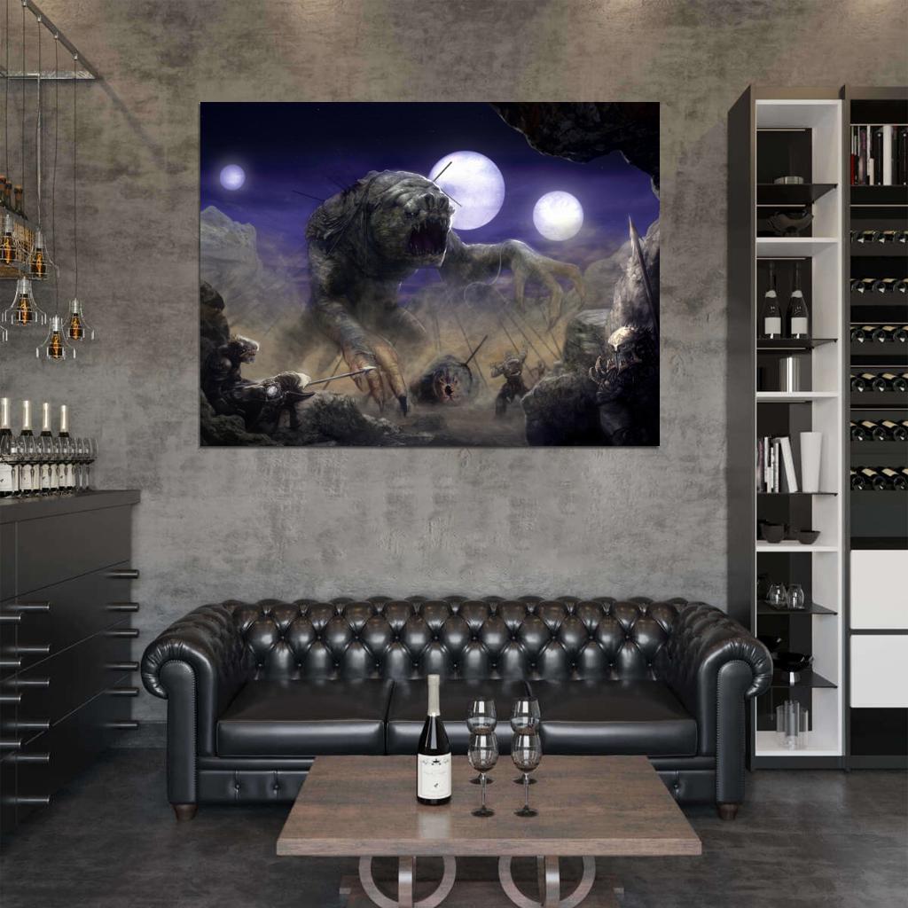 Rancor Dathomir Hunters Night Art Star Wars Wall Art Print Poster