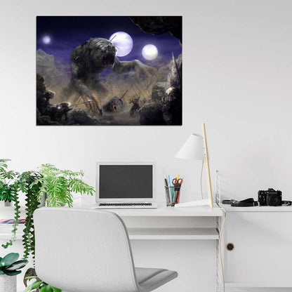 Rancor Dathomir Hunters Night Art Star Wars Wall Art Print Poster