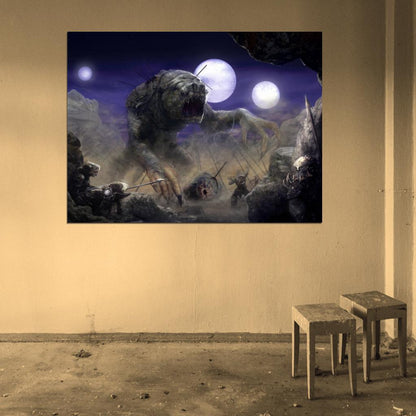 Rancor Dathomir Hunters Night Art Star Wars Wall Art Print Poster