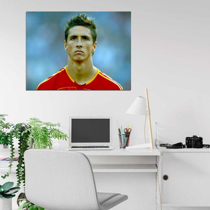 Fernando Torres Spain Portrait Football Soccer Wall Art Print Poster