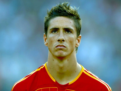 Fernando Torres Spain Portrait Football Soccer Wall Art Print Poster