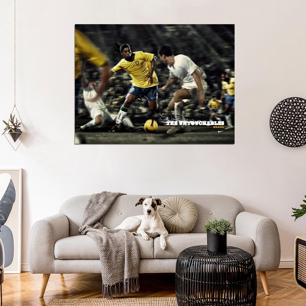 Ronaldinho Brazil Ronaldo de Assis Moreira Football Soccer Wall Art Print Poster